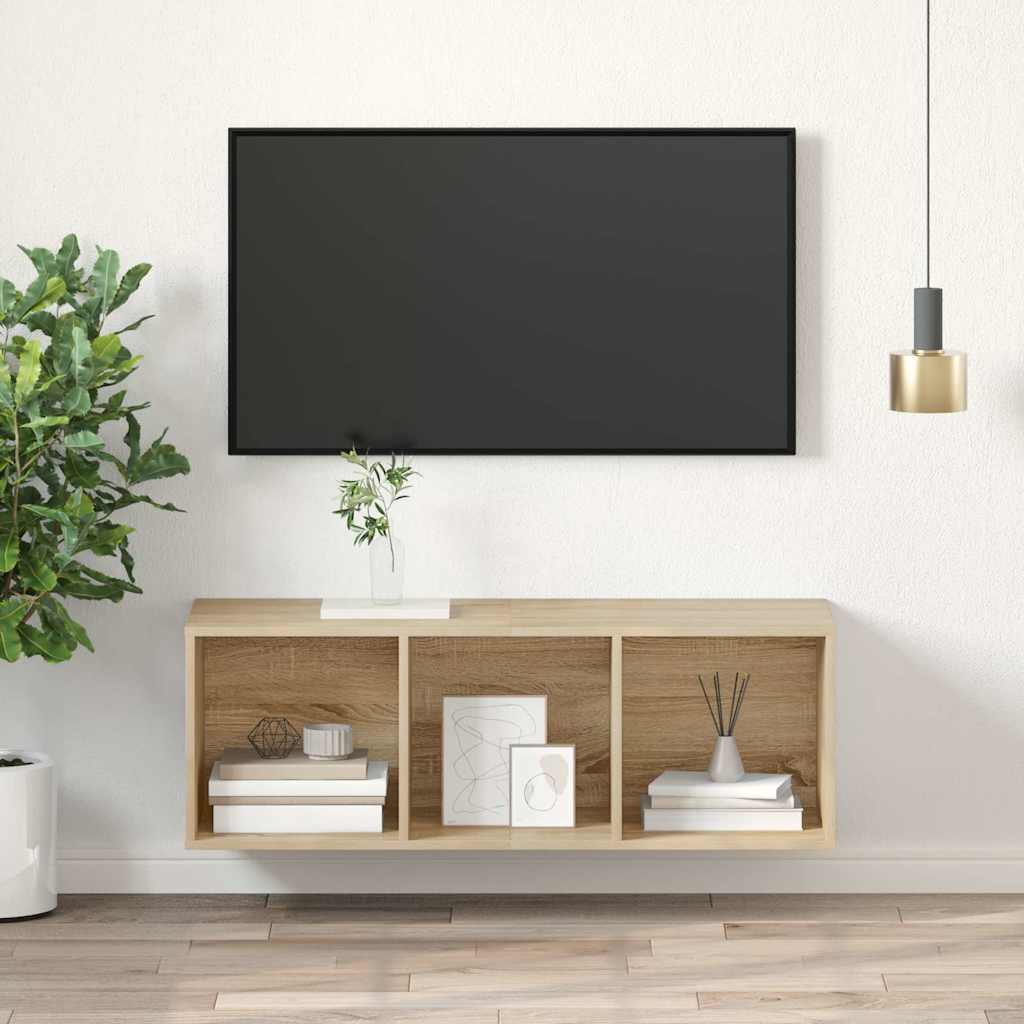 Vidaxl tv-wandmeubel 37x37x107 cm bewerkt hout sonoma eikenkleurig