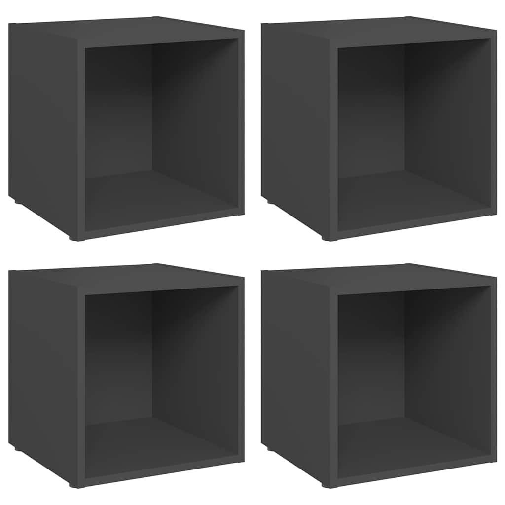 Vidaxl tv-meubelen 4 st 37x35x37 cm bewerkt hout grijs