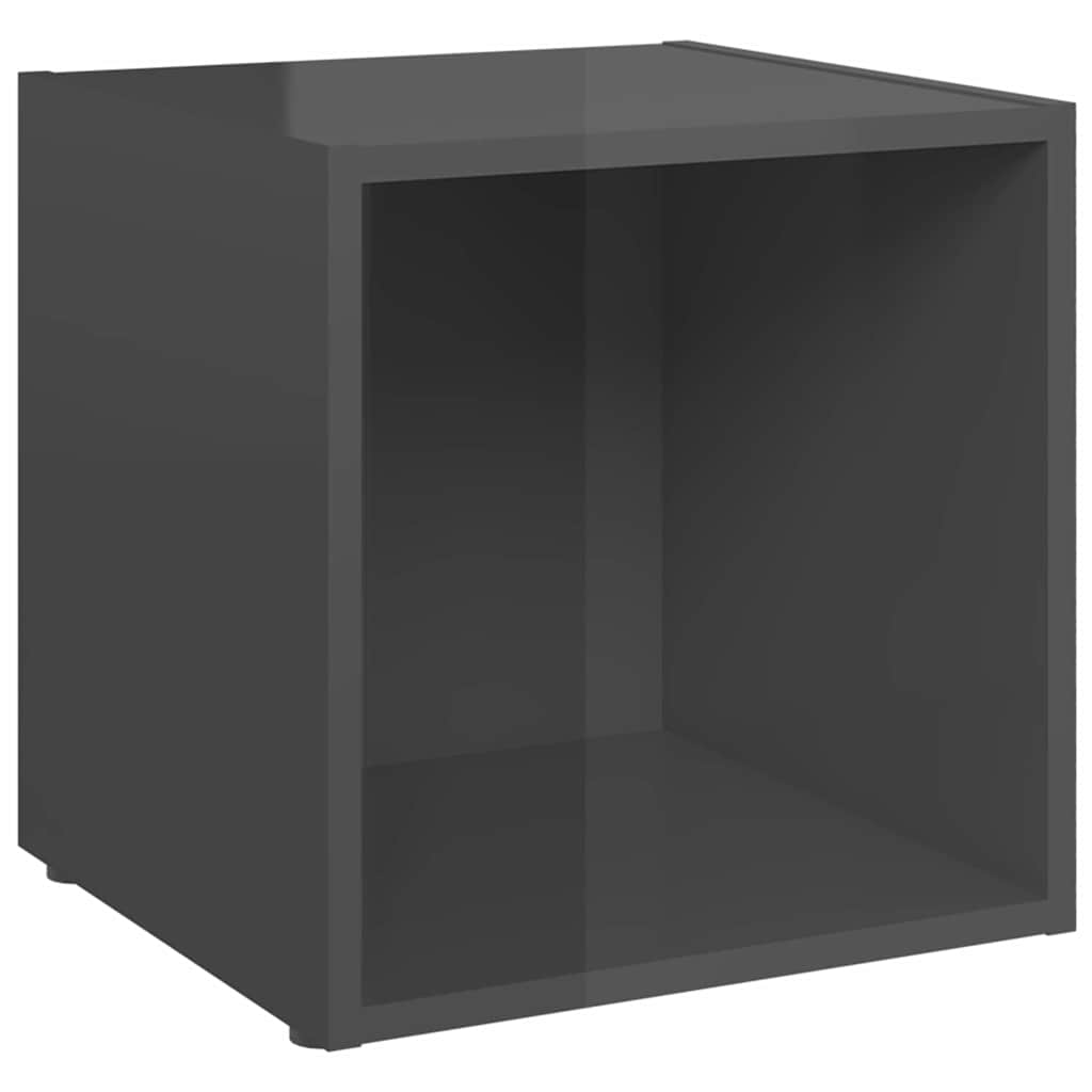 Vidaxl tv-meubelen 4 st 37x35x37 cm bewerkt hout hoogglans grijs