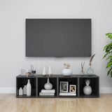 Vidaxl tv-meubelen 4 st 37x35x37 cm bewerkt hout hoogglans grijs