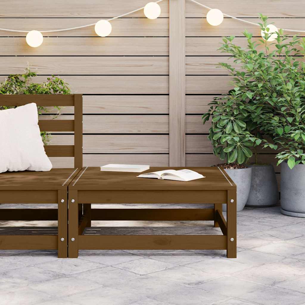 Vidaxl tuinvoetenbank 70x70x30 cm massief grenenhout honingbruin
