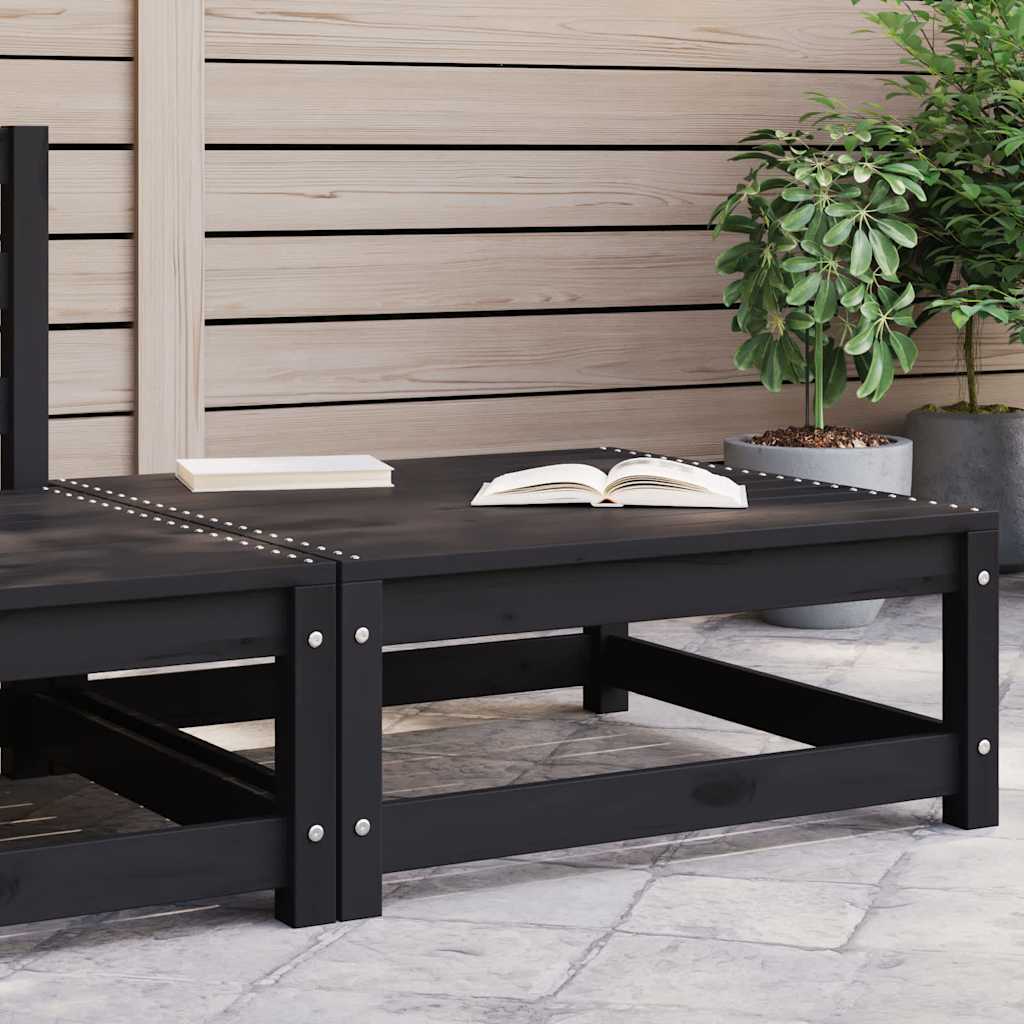 Vidaxl tuinvoetenbank 70x70x30 cm massief grenenhout zwart