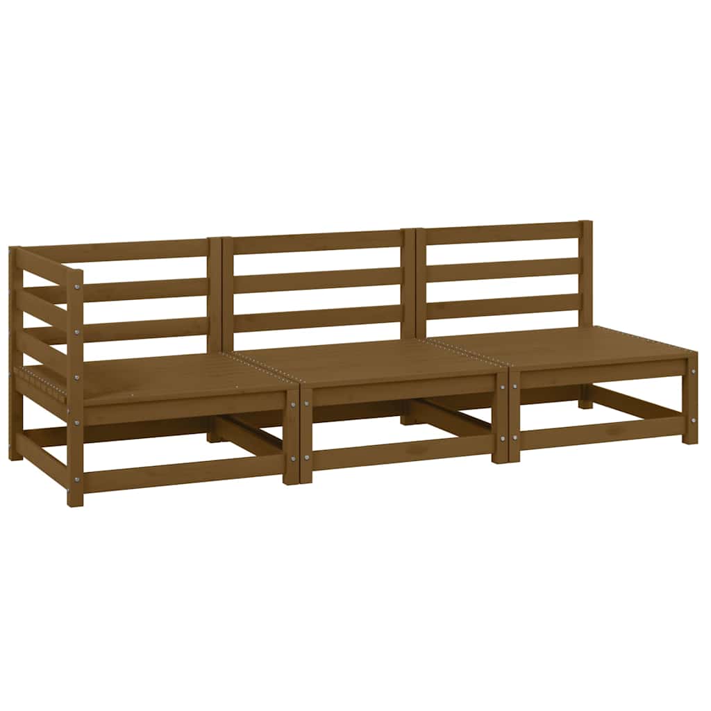 Vidaxl 3-delige loungeset massief grenenhout honingbruin