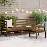 Vidaxl 3-delige loungeset massief grenenhout honingbruin