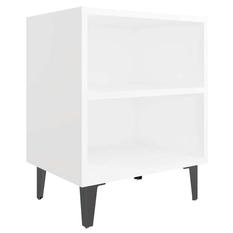 Vidaxl nachtkastje met metalen poten 40x30x50 cm wit