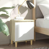 Vidaxl nachtkastjes 2 st met houten poten 40x30x50 cm sonoma eiken wit