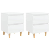 Vidaxl nachtkastjes 2 st met grenenhouten poten 40x35x50 cm wit