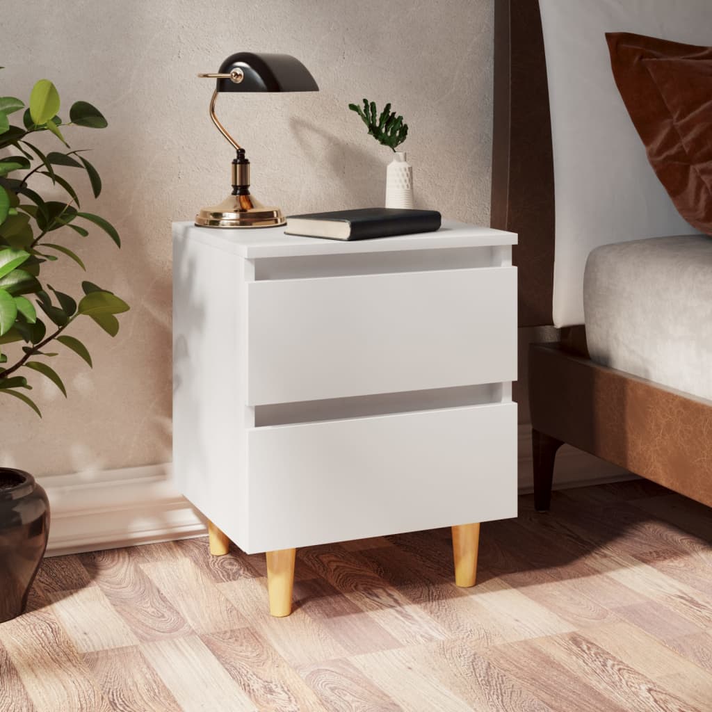 Vidaxl nachtkastjes 2 st met grenenhouten poten 40x35x50 cm wit