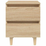 Vidaxl nachtkastje met houten poten 40x35x50 cm sonoma eikenkleurig