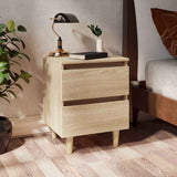 Vidaxl nachtkastjes 2 st met houten poten 40x35x50cm sonoma eikenkleur