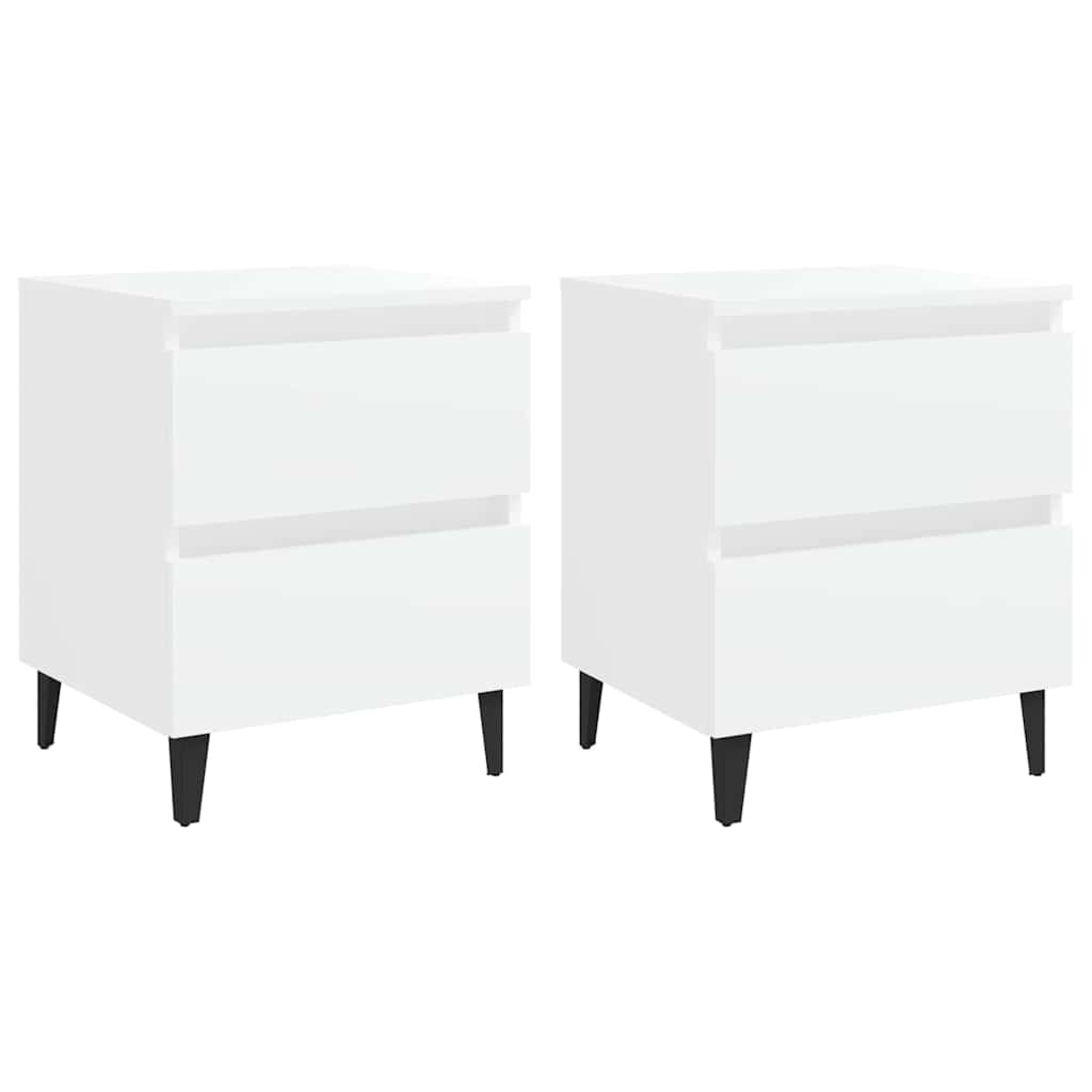 Vidaxl nachtkastjes 2 st 40x35x50 cm bewerkt hout wit