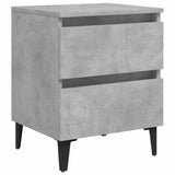 Vidaxl nachtkastjes 2 st 40x35x50 cm bewerkt hout betongrijs
