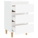 Vidaxl nachtkastje met massief houten poten 40x35x69 cm wit