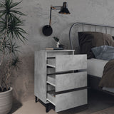 Vidaxl nachtkastje met metalen poten 40x35x69 cm betongrijs
