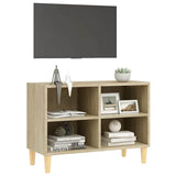 Vidaxl tv-meubel met houten poten 69,5x30x50 cm sonoma eikenkleurig