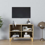 Vidaxl tv-meubel met houten poten 69,5x30x50 cm sonoma eikenkleurig