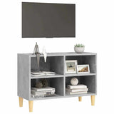 Vidaxl tv-meubel met massief houten poten 69,5x30x50 cm betongrijs