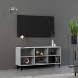 Vidaxl tv-meubel met metalen poten 103,5x30x50 cm betongrijs