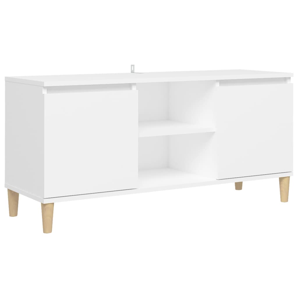 Vidaxl tv-meubel met massief houten poten 103,5x35x50 cm wit