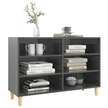 Vidaxl dressoir 103,5x35x70 cm bewerkt hout hoogglans grijs