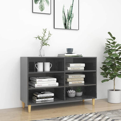 Vidaxl dressoir 103,5x35x70 cm bewerkt hout hoogglans grijs