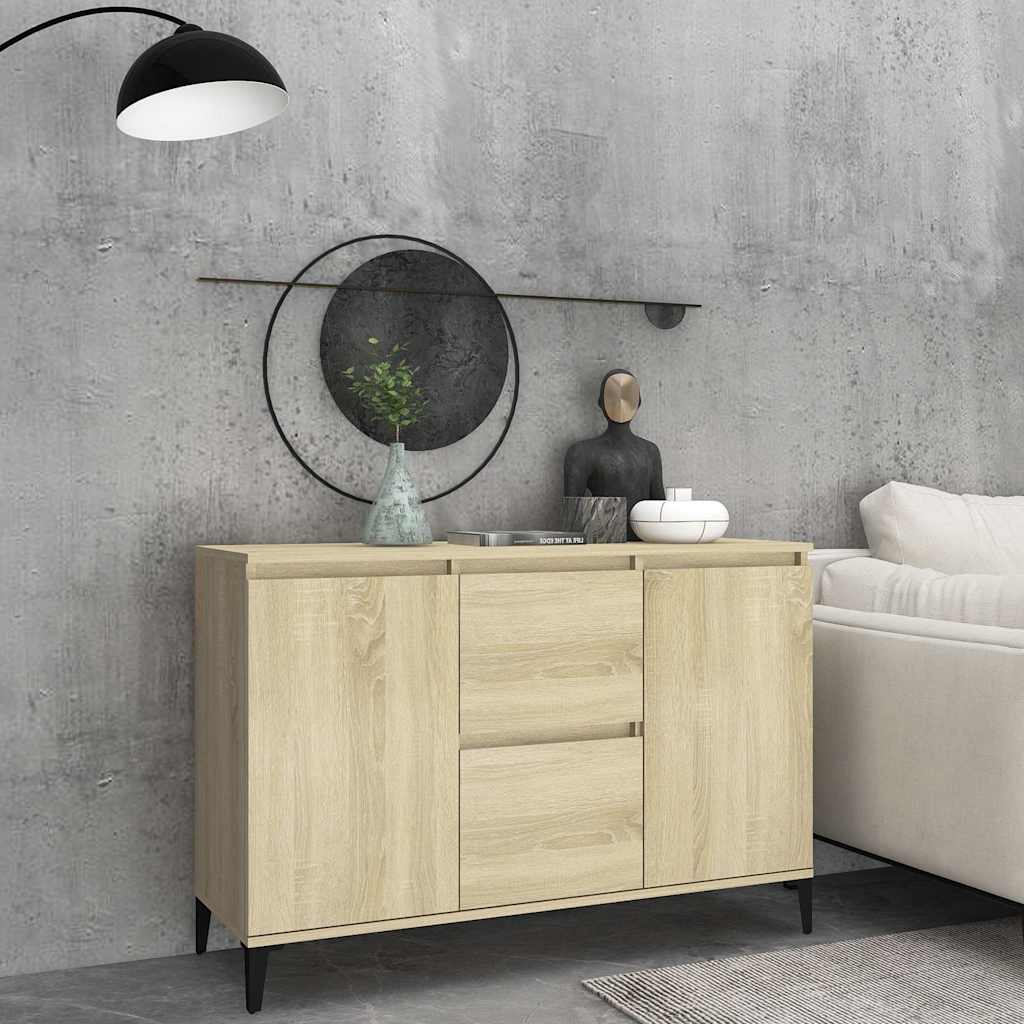 Vidaxl dressoir 102x35x70 cm bewerkt hout sonoma eikenkleurig