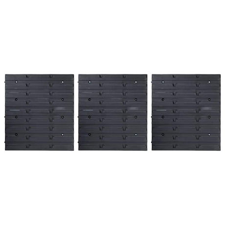 Vidaxl 48-delige opslagbakkenset met wandpanelen blauw en zwart