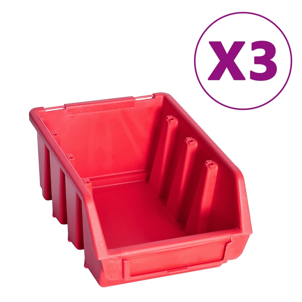 Ensemble de rangement Vidaxl 34 parties avec panneaux muraux rouges et noirs