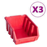 Ensemble de rangement Vidaxl 34 parties avec panneaux muraux rouges et noirs