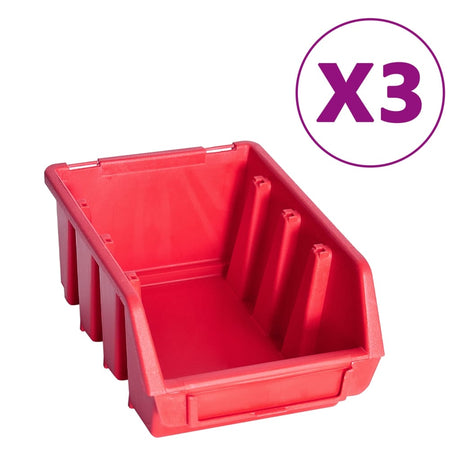 Vidaxl 34-delige opslagbakkenset met wandpanelen rood en zwart