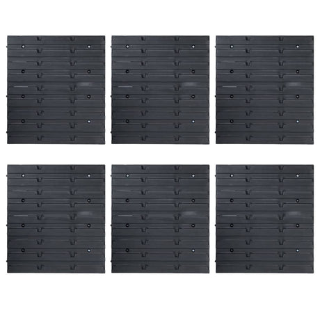 Vidaxl 96-delige opslagbakkenset met wandpanelen blauw en zwart