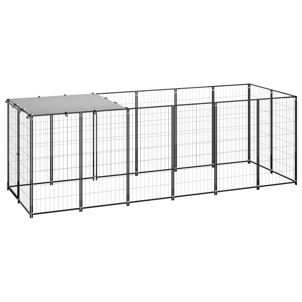 Vidaxl Dog Kennel 330x110x110 cm stalowa czarna