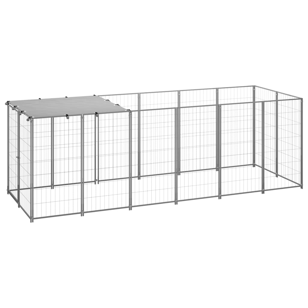 Vidaxl Dog Kennel 330x110x110 cm stalowy srebrny kolor