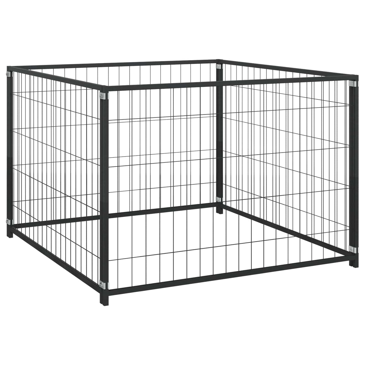 Vidaxl hondenkennel 300x100x70 cm staal zwart