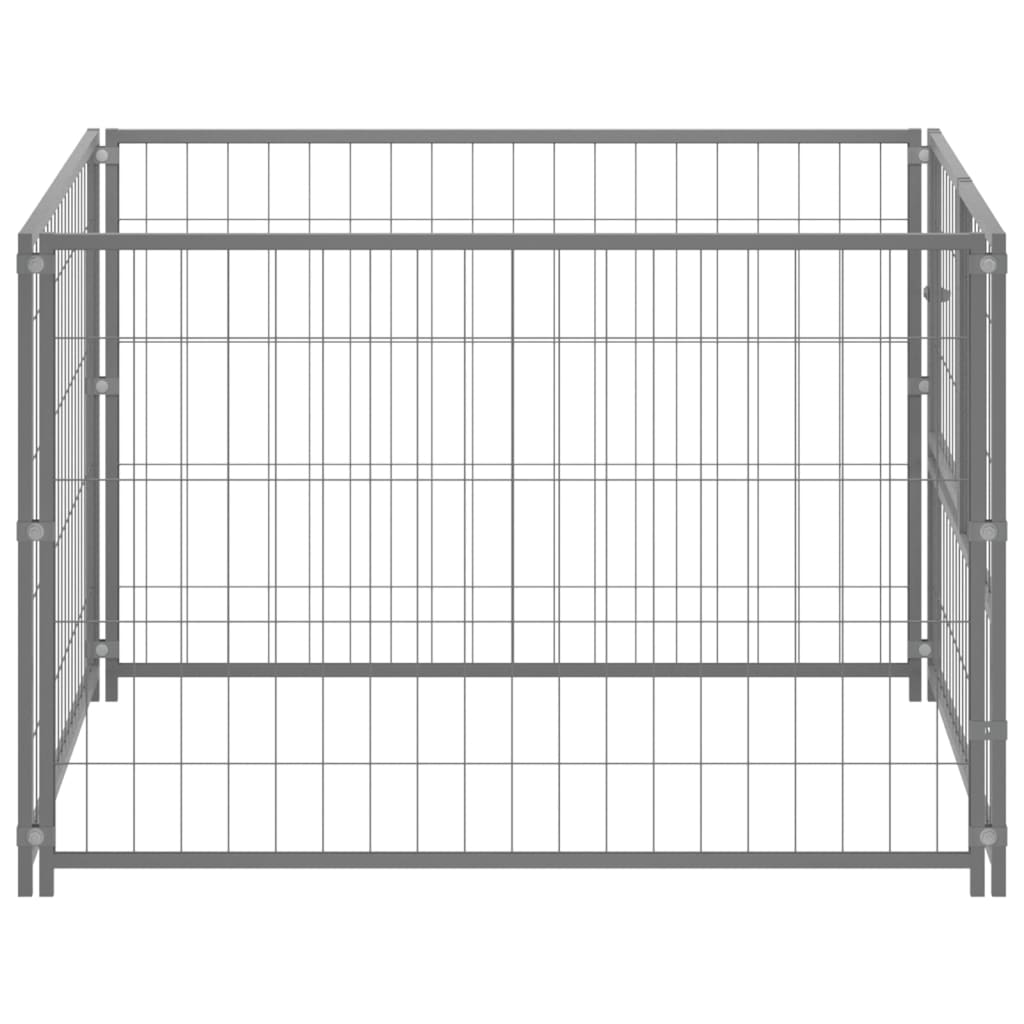 VidaXL Dog Kennel 100x100x70 cm steel silver colored