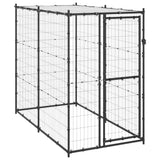 Vidaxl hundkennel för utanför med tak 110x220x180 cm stål