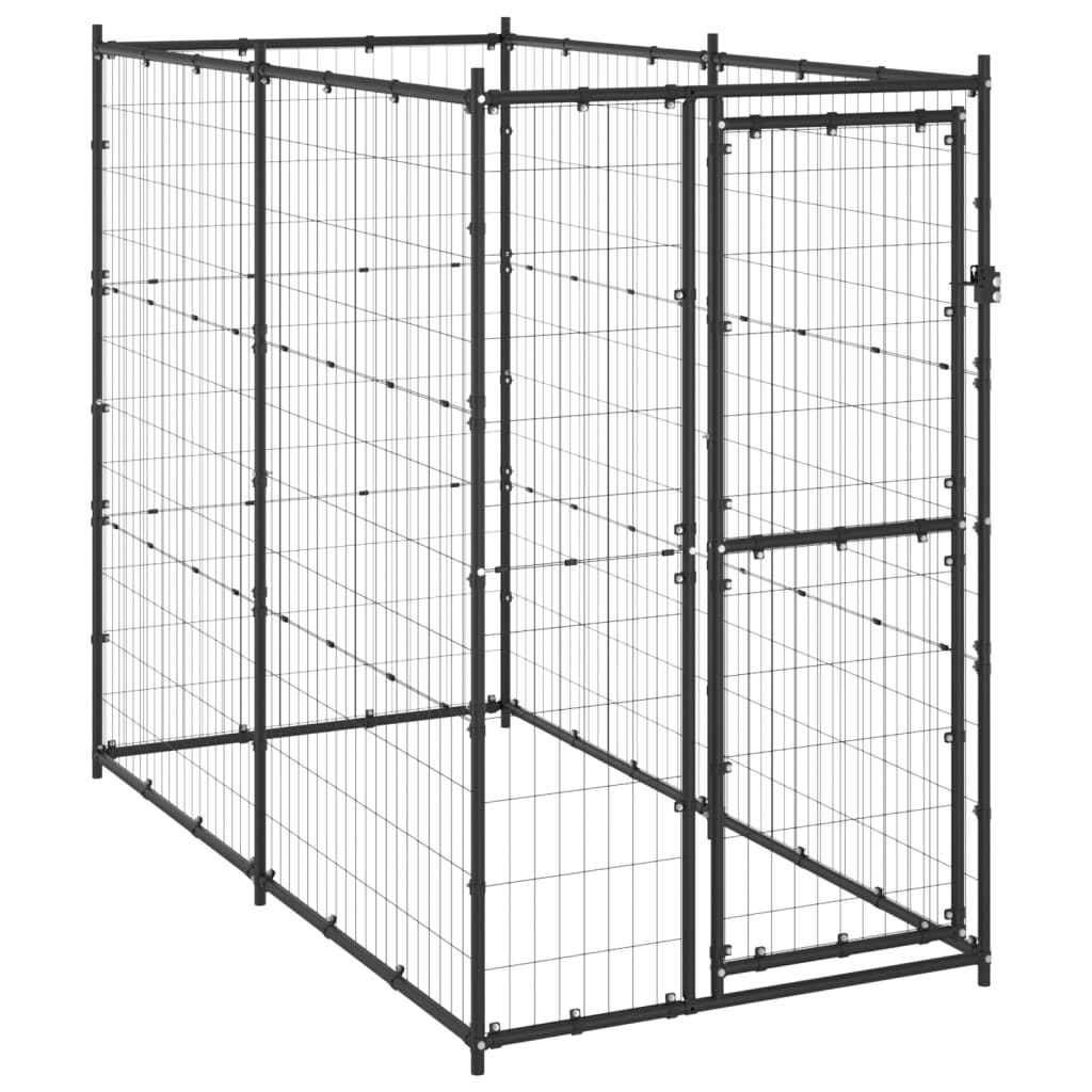 Vidaxl hundkennel för utanför 110x220x180 cm stål