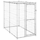 Vidaxl Hond Kennel dobausse mam Daach 110x20x180 cm galvaniséiert Stol