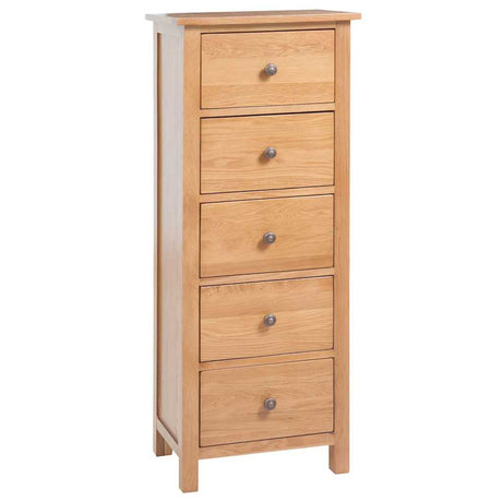 Vidaxl ladekast hoog 45x32x110 cm massief eikenhout