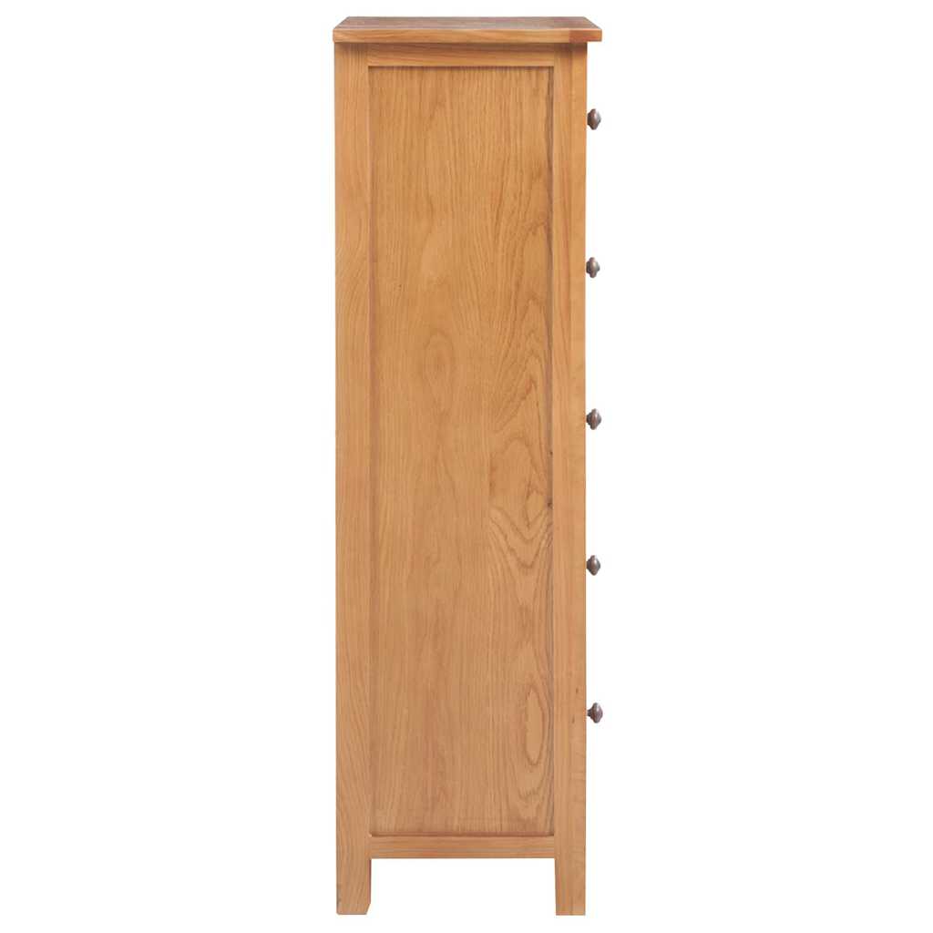 Vidaxl ladekast hoog 45x32x110 cm massief eikenhout
