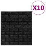 Vidaxl 3D tapety Selfasive 10 St Brick Black