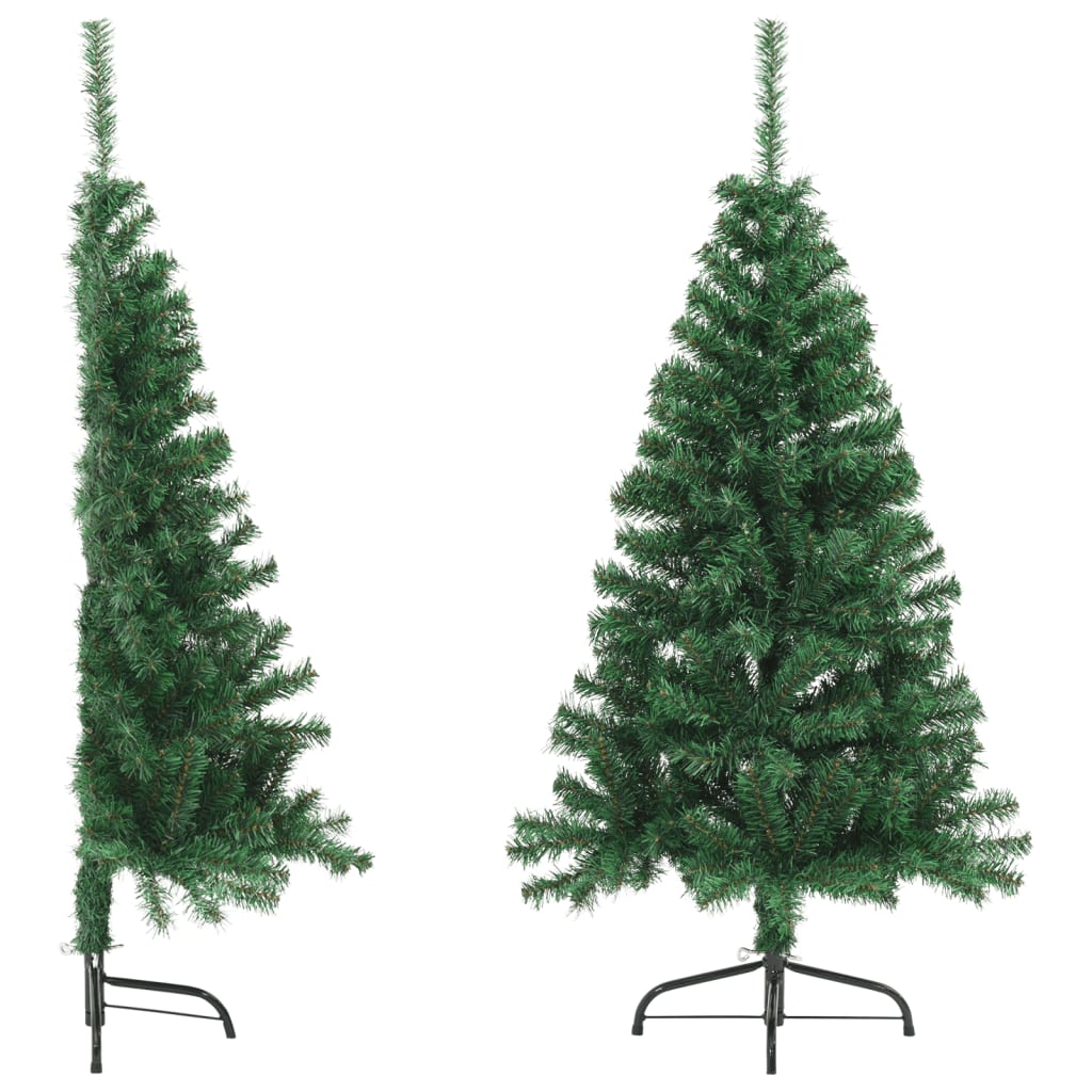 Vidaxl kunstkerstboom met standaard half 120 cm pvc groen