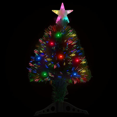 Vidaxl voorverlichte kerstboom met standaard en led 64 cm glasvezel