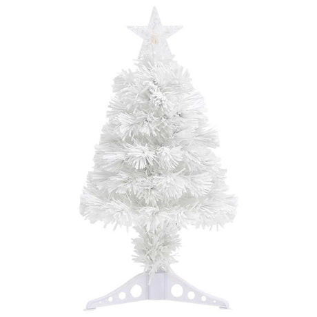 Vidaxl kunstkerstboom met verlichting 64 cm glasvezel wit