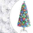 Vidaxl kunstkerstboom met verlichting 150 cm glasvezel wit