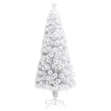 Vidaxl kunstkerstboom met verlichting 180 cm glasvezel wit