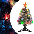 Vidaxl kunstkerstboom met verlichting 64 cm glasvezel wit en blauw