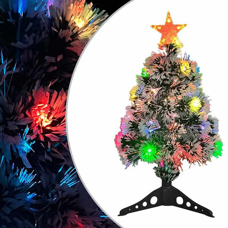Vidaxl kunstkerstboom met verlichting 64 cm glasvezel wit en blauw