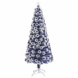 Vidaxl kunstkerstboom met verlichting 180 cm glasvezel wit en blauw
