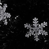 Vidaxl kerstboom met led-sneeuwvlokken 64 cm glasvezel zwart